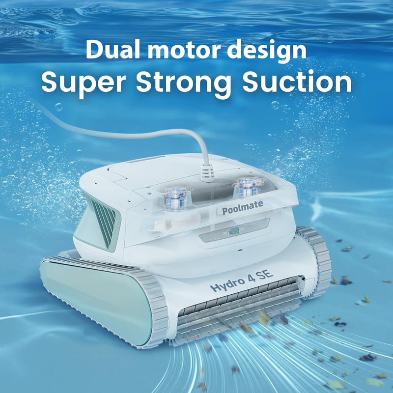 Robotic Pool Cleaner, S-Shaped Path/Auto Wall/Waterline Cleaning, 40FT Long Cab gallery