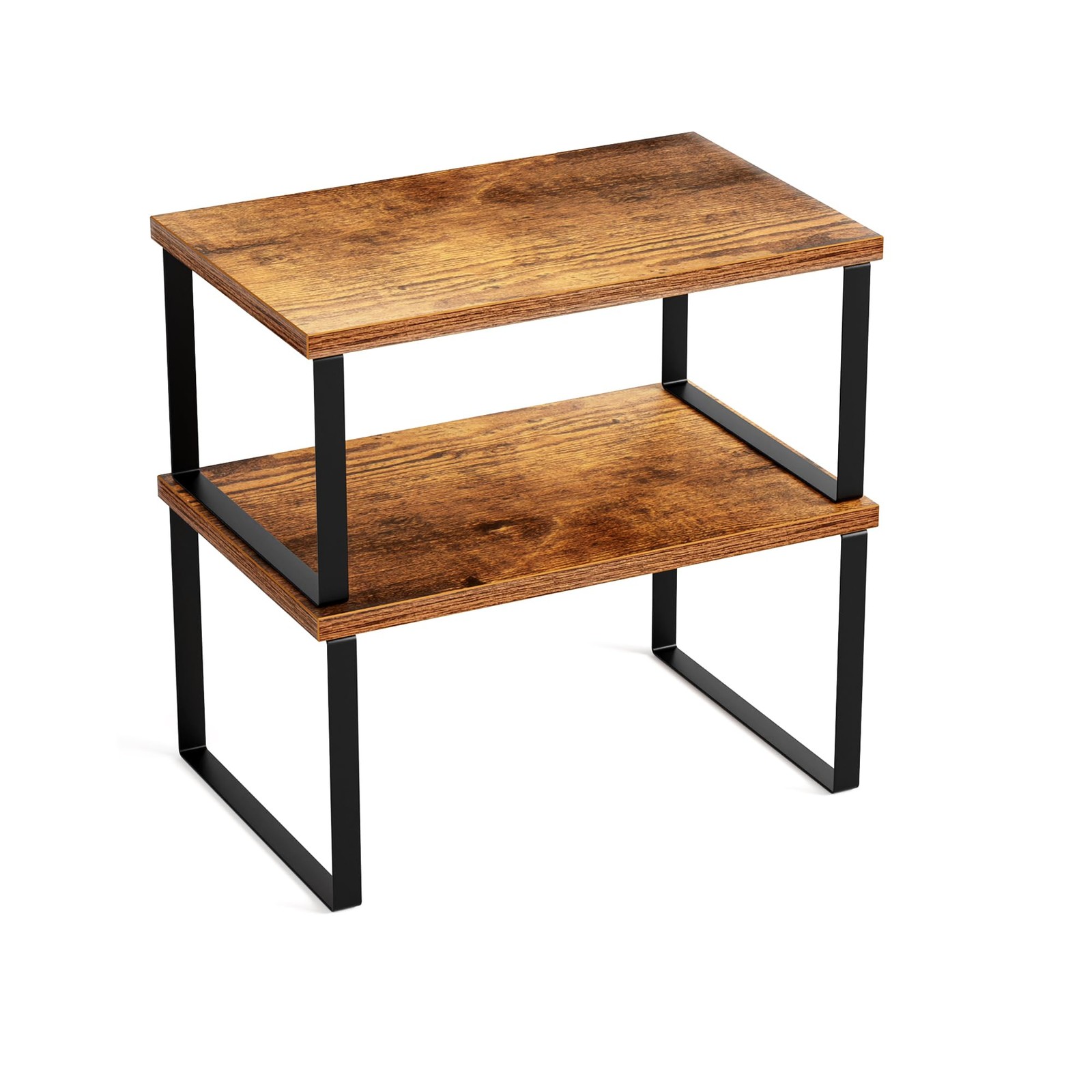 2 Set Metal & Engineered Wood Kitchen Shelf Stackable Cabinet Organizer, Coun... gallery