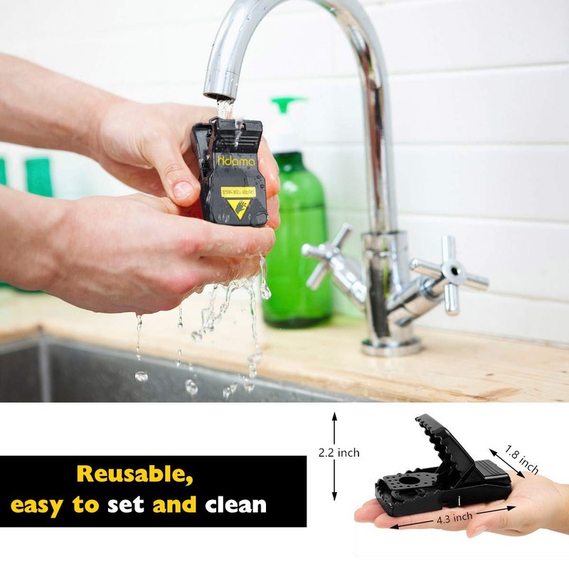 6 Pack Mouse Traps Quick Kill Snap Trap for Small Mice Indoor Outdoor Reusable gallery