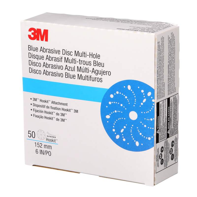3M Hookit Blue Abrasive Disc 321U Multi-hole, 36181, 6 in, 400 gallery