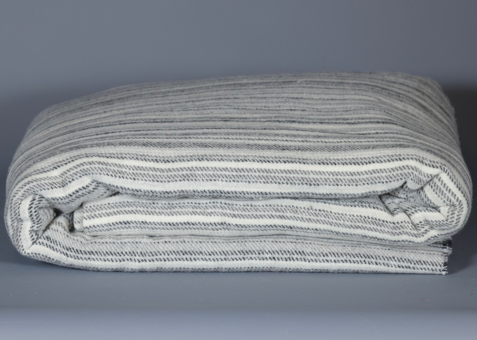 NIDO NOTTE BLACK GREY WHITE STRIPES Cotton Blend Lightweight Blanket 90x108" gallery