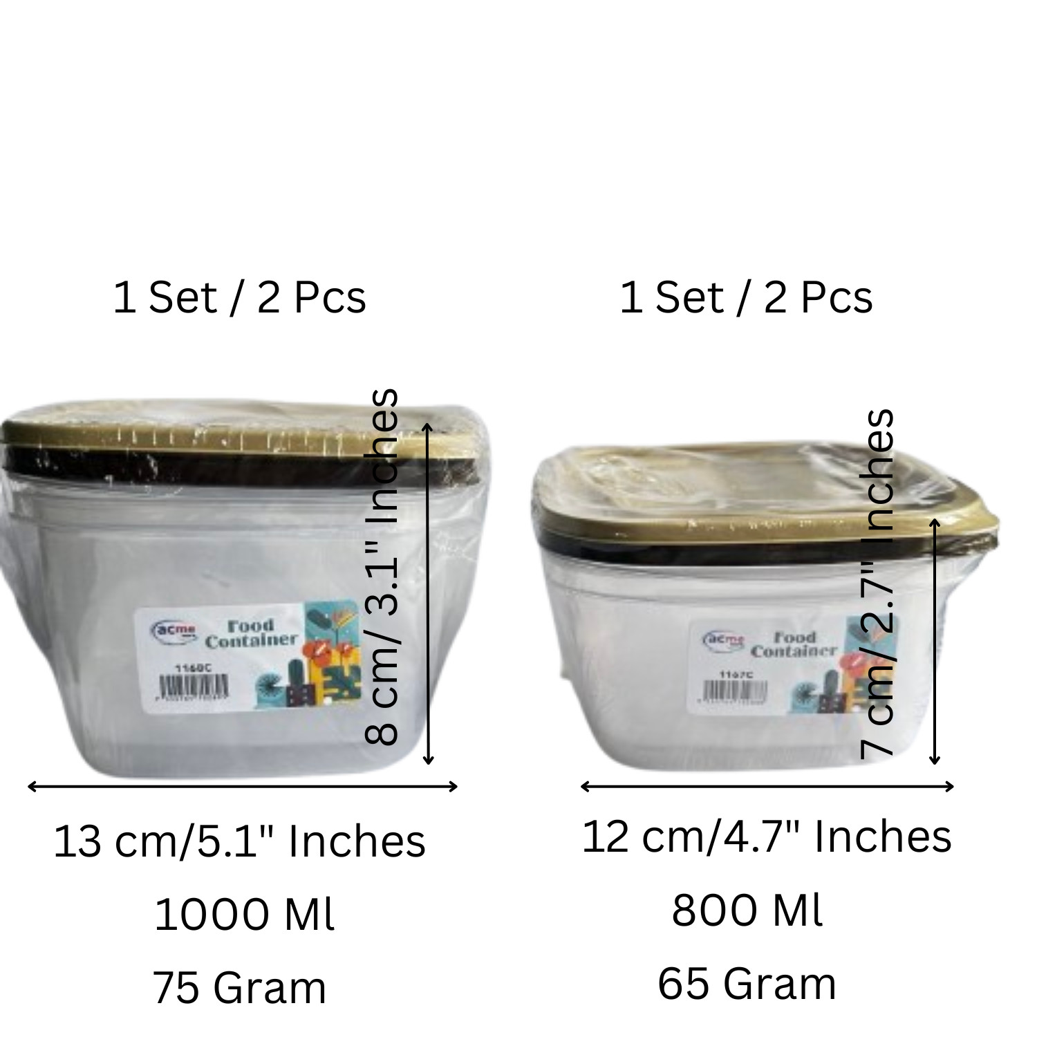 1Set/2 Pcs Multipurpose Reusable Small Food Storage Container Meal Freezer gallery
