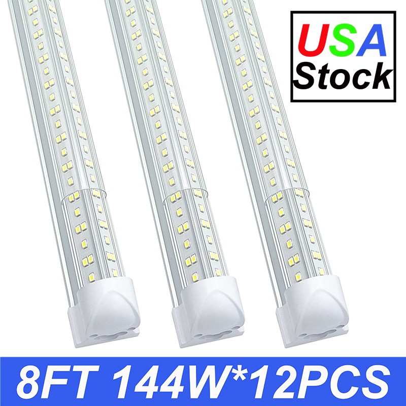 144W 8FT LED Tube Light Bulbs Integrate LED Shop Light Fixture cool white gallery