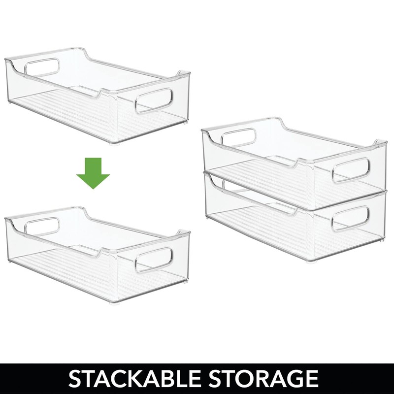 mDesign Wide Plastic Kitchen Storage Container Bins with Handles -Organization gallery