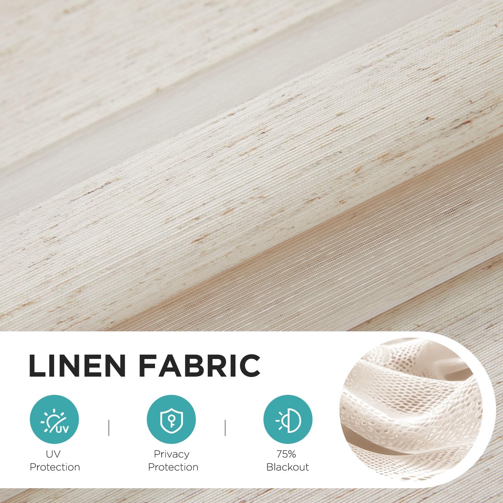 Linen Zebra Blinds Cordless Light Filtering Dual Layer Window Shade 24 x 64 gallery
