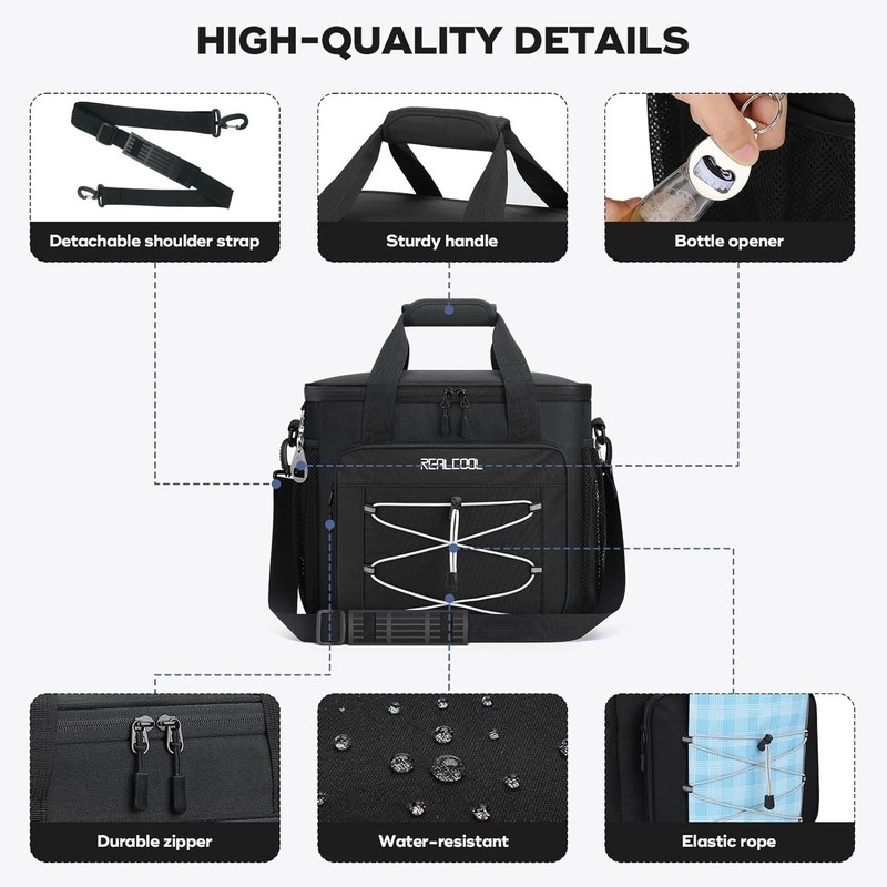 35/45CanLargeInsulatedCoolerBagSoftSidedPortableBeachCampingTravelCooler gallery