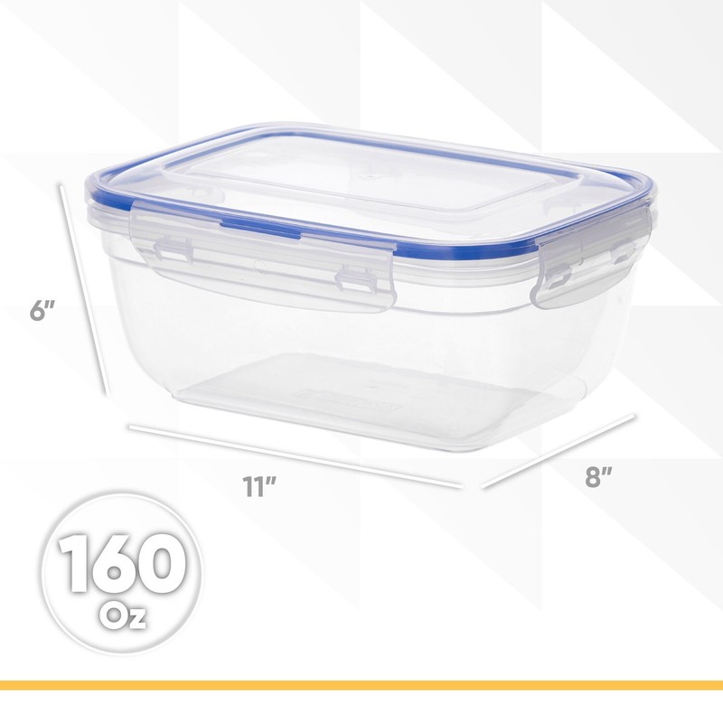 Large Plastic Food Storage Container with Airtight Lid, 5 Qt. Leakproof BPA Free gallery