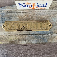 Solid Brass “Captain” Door Sign – Captain’s Quarters – Nautical Wall Decor
