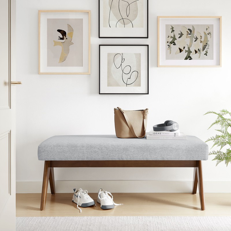 Lyra Bench in Light Gray gallery