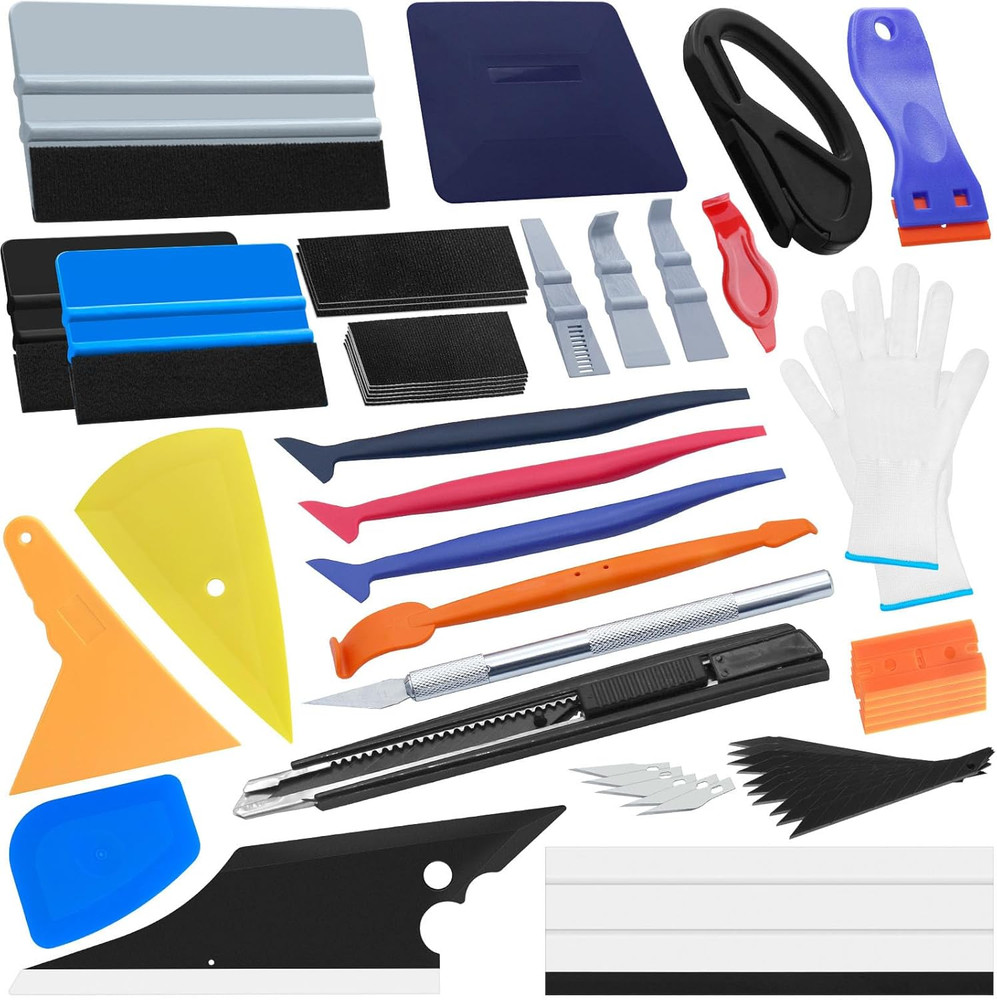 27 Pcs Car Vinyl Wrap Applicator Tool Kit Vehicle Wrap Kit Automotive Window Fil