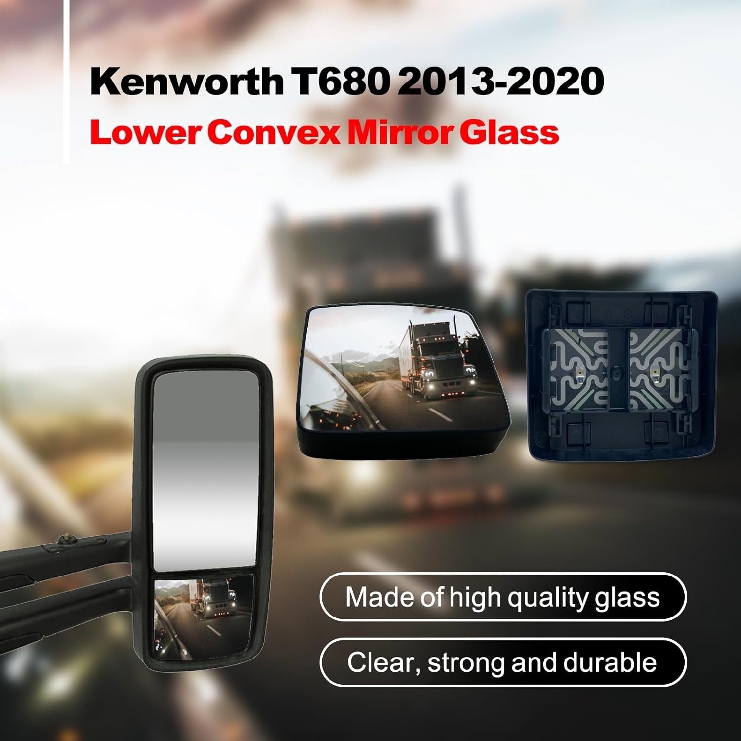 Replacement Mirror Glass, For 2013-2020 Kenworth T680 T880, Heated Wide Angle Co gallery