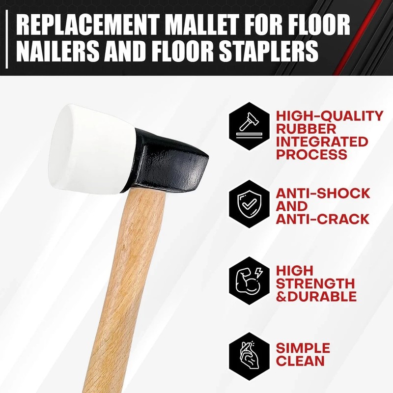 White Rubber Flooring Mallet with Replaceable Head,Non-Marring Head, Wood Han... gallery