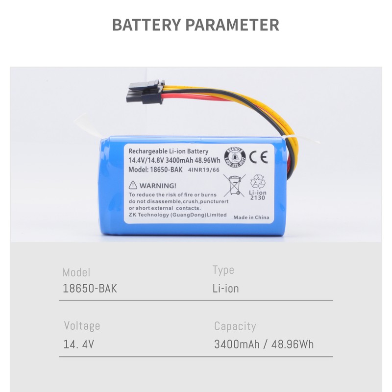 3400mAh Vacuum Battery Replacement for AIRROBO P10 Robot Vacuum Cleaner 14.4V gallery