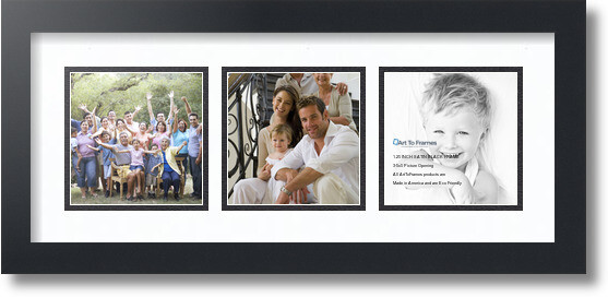 ArtToFrames Collage Mat Picture Photo Frame 3 5x5" Openings in Satin Black 95 gallery