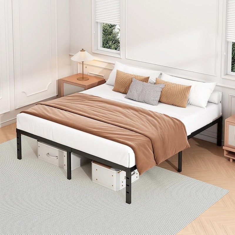 Sturdy Metal Bed Frame Squeak Resistant Platform Easy Assembly Under Bed Storage gallery