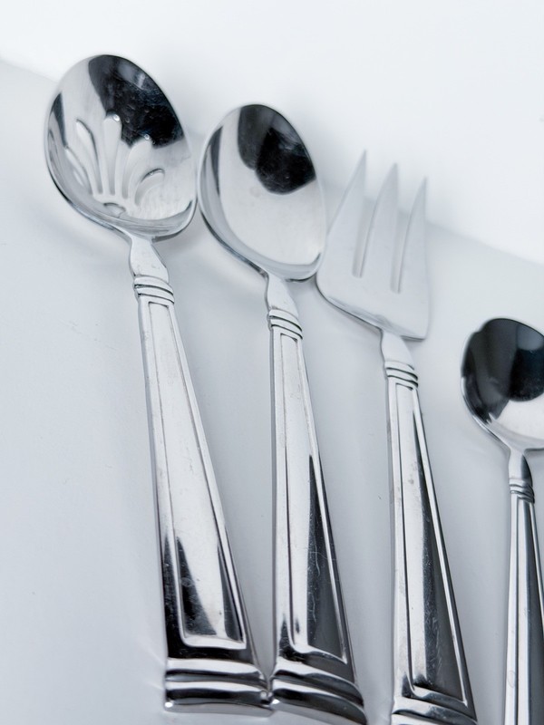 Lenox ESQUIRE Serving (4pc Set) Solid And Pierced Spoons Fork 18/10 Stainless gallery