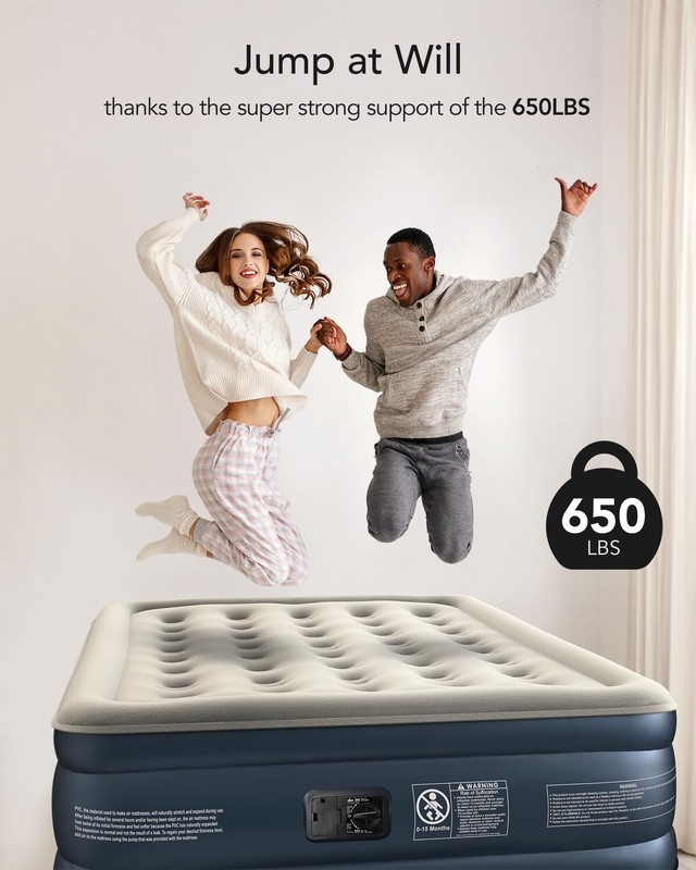 18" Elevated Airbed Premium Full Size Air Mattress with Built-in Pump Camping gallery