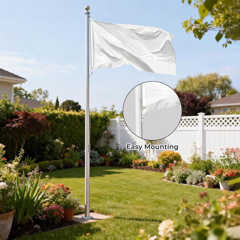White Flag 3X5 FT, Polyester Blank Flag with Canvas Header & Brass Grommets, Dou gallery