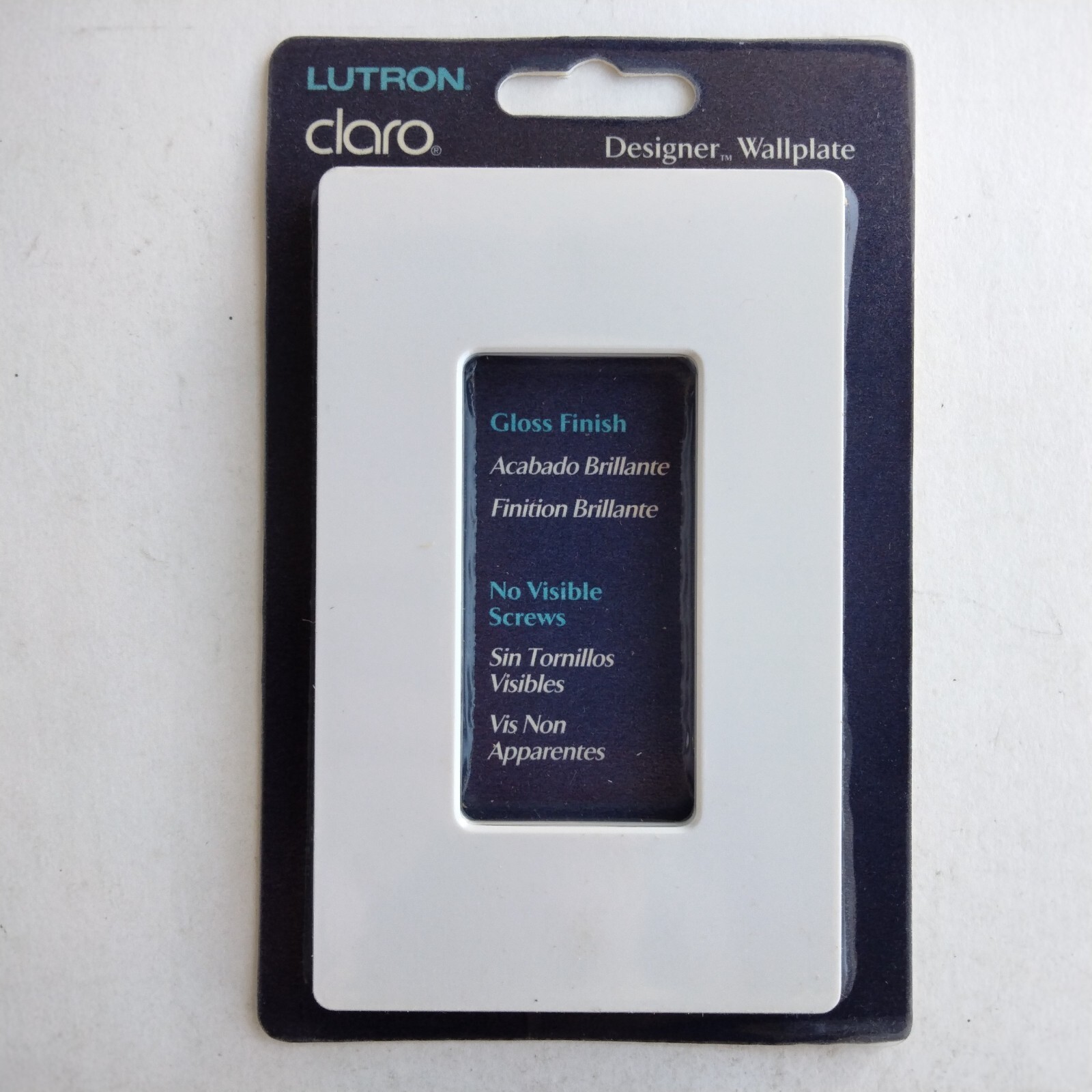 Lutron Claro Designer Wall Plate White Gloss Finish No Visible Screws Single Pos gallery