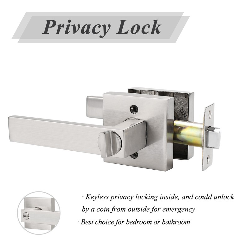 Privacy Door Locks Passage Handles Brushed Nickel Entry Lock keyed Dummy Levers gallery