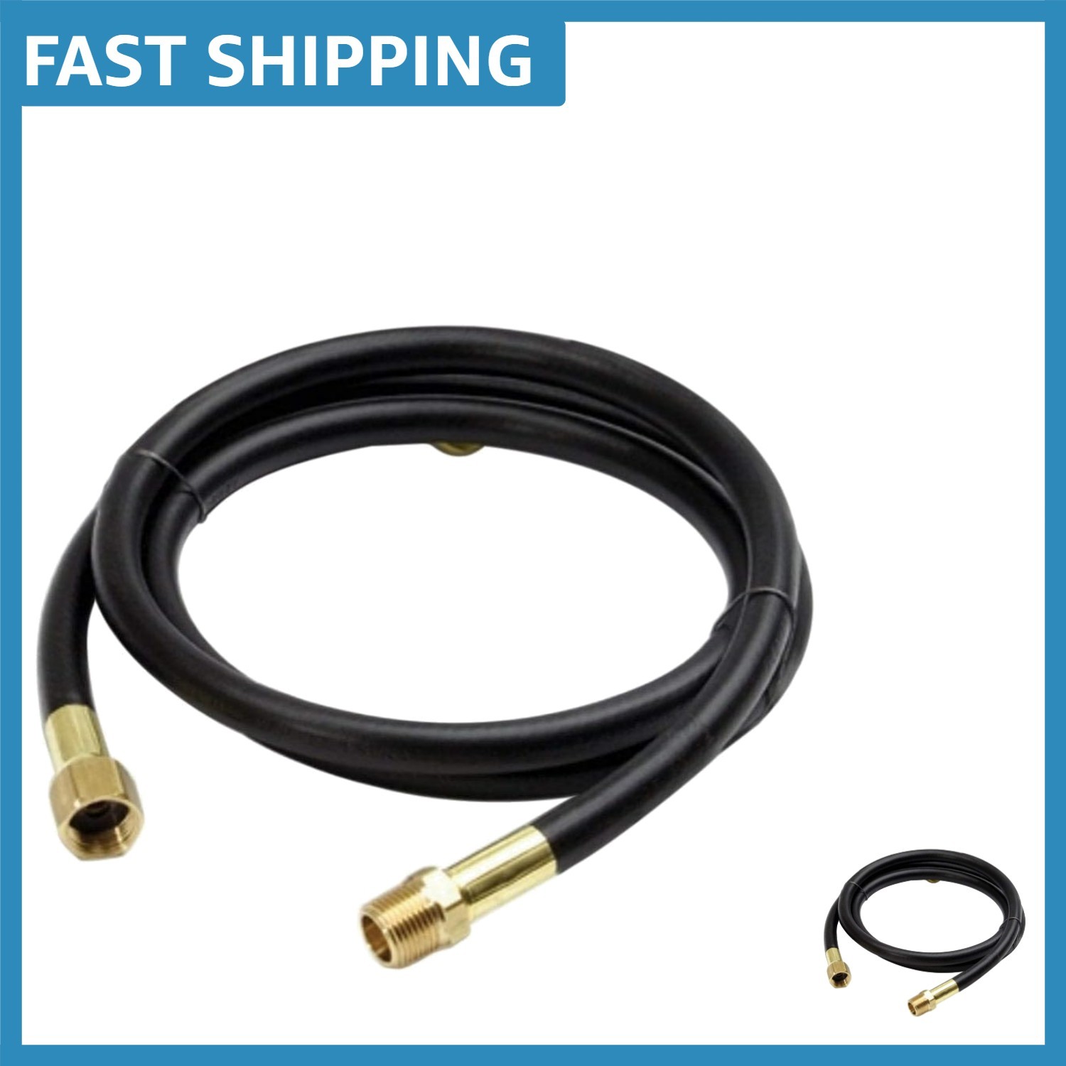 5' Propane Hose Assembly with 600 PSI Rating & Solid Brass Fittings gallery