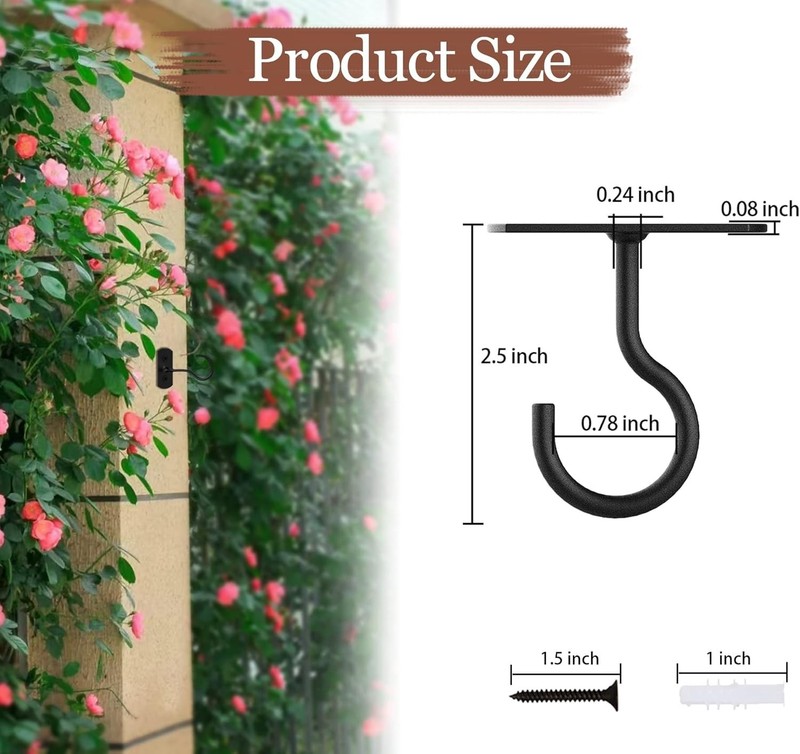 Ceiling Hooks for Hanging Plants 2Pack 2.5in,Wall Plant Hooks for Plants,Ligh... gallery