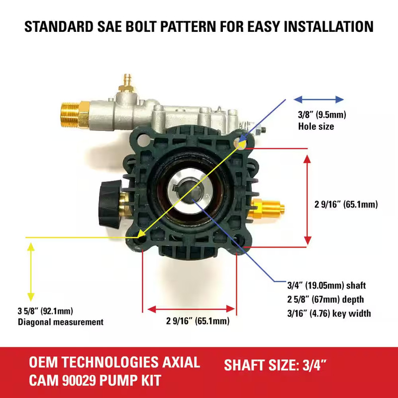 OEM Technologies 90029 Replacement Pressure Washer Pump Kit, 3400 PSI, 2.5 GPM, gallery