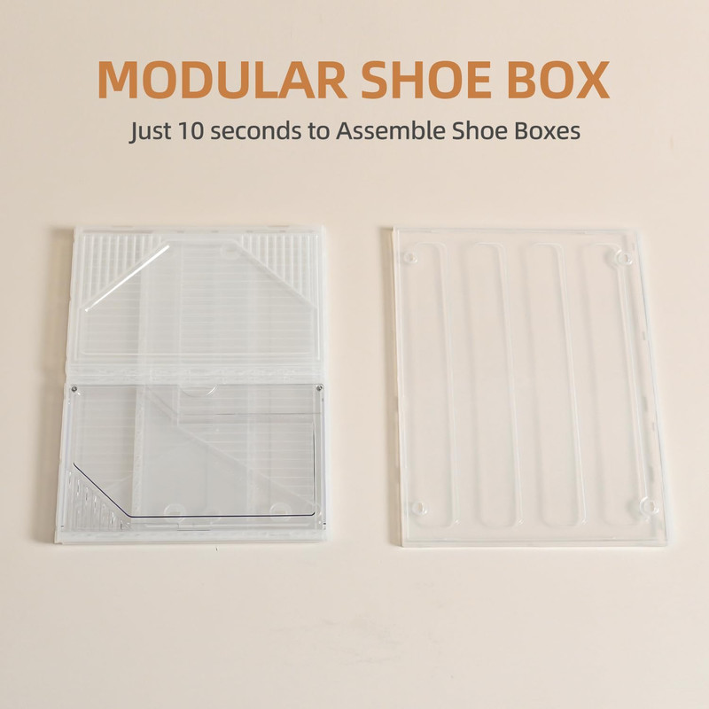 6 XXL Large Shoe Storage Stackable Boxes Fit Size 13 14 15 For Closet Bedroom gallery