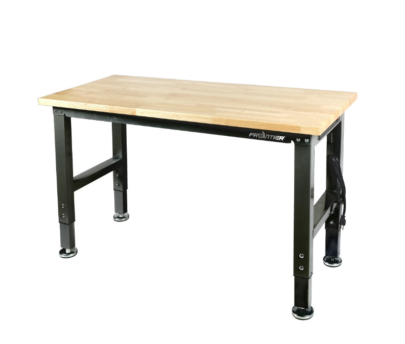 48-inch Heavy-Duty Steel Frame Workbench with Adjustable Height, Wood Worktop gallery