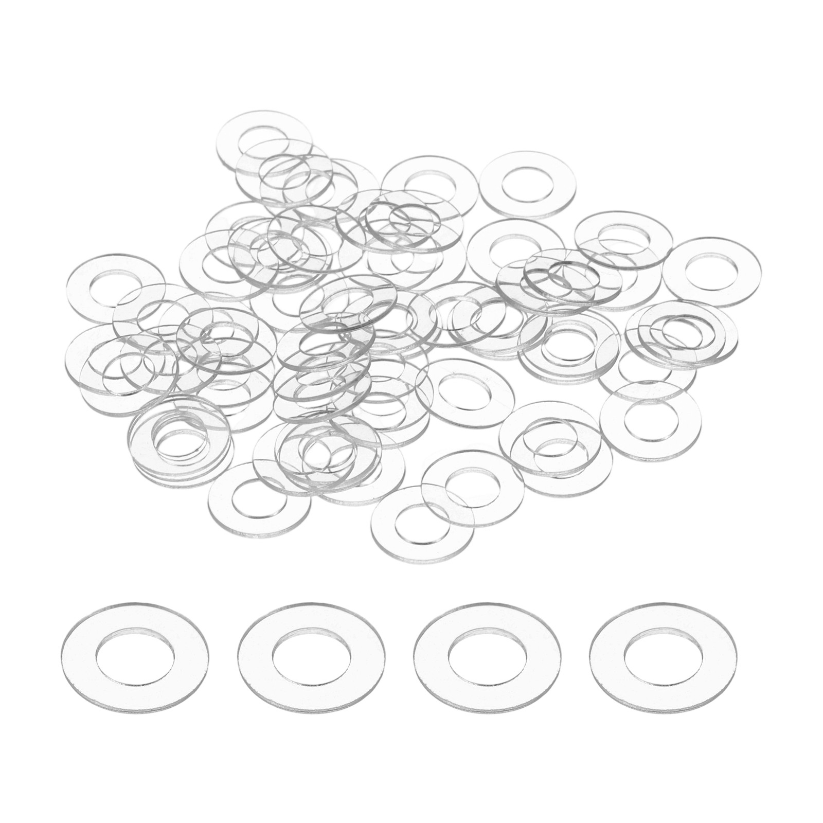 80pcs transparent PVC washers M5 5mm ID 8mm OD 0.5mm thickness for glass gallery