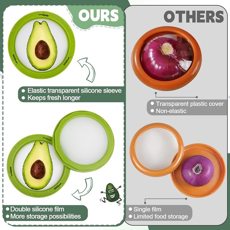 All-Fruit-&-Vegetable 4-Piece Set Half-Cut Fruit and Vegetable Fresh-Keeping Box gallery