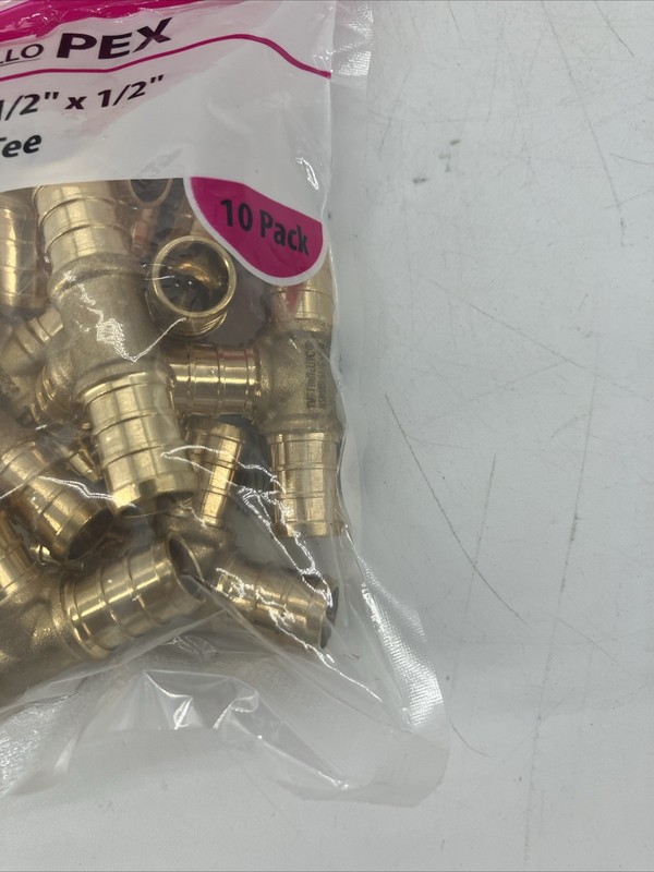 Apollo 1/2 in. Brass PEX-B Barb Tee Model # APXT1210PK (10 Count) Ships Fast gallery