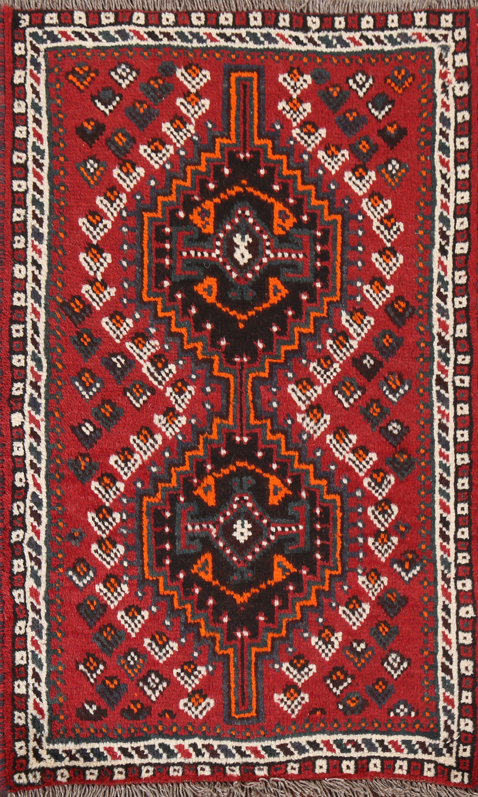 Nomadic Geometric Red Handmade Wool Accent Rug 3x4 Tribal Traditional Foyer Rug gallery