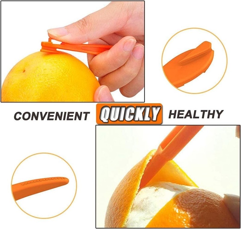 Durable Plastic Orange Peeler Set - Quick Citrus Peel Cutter for Easy Use gallery