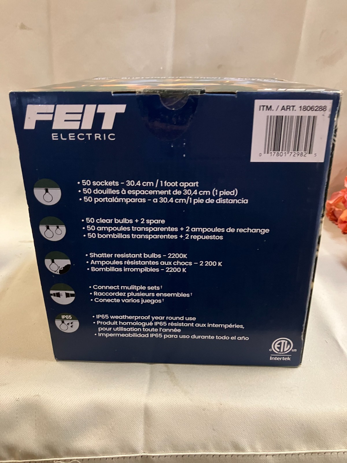 Feit Electric 50 Ft LED Cafe String Light with 50 Clear Shatterproof Bulbs gallery