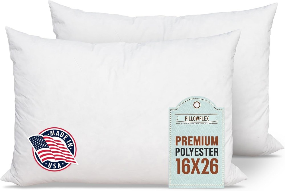 Premium Polyester Pillow Insert – 16x26 - Rectangle Pillow Form, Machine