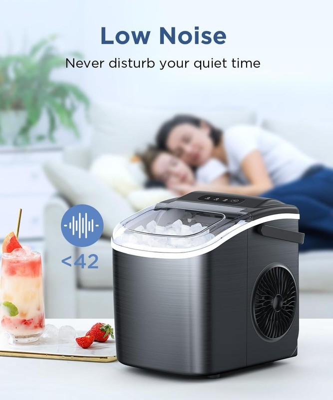 Ice Maker Countertop, Portable Ice Machine with Self-Cleaning, 26.5lbs/24Hrs, 9 gallery