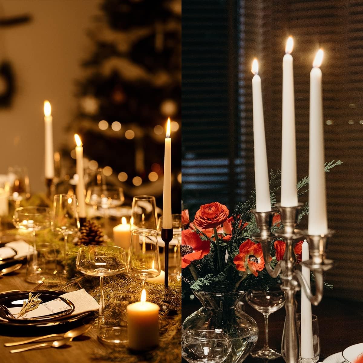 Dripless Taper Candles - Unscented White Candles Bulk Candle Sticks Long Burning gallery