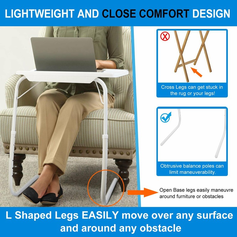 Adjustable Portable Folding Table Desk Smart TV Tray Laptop PC Dinner Bed Mate gallery
