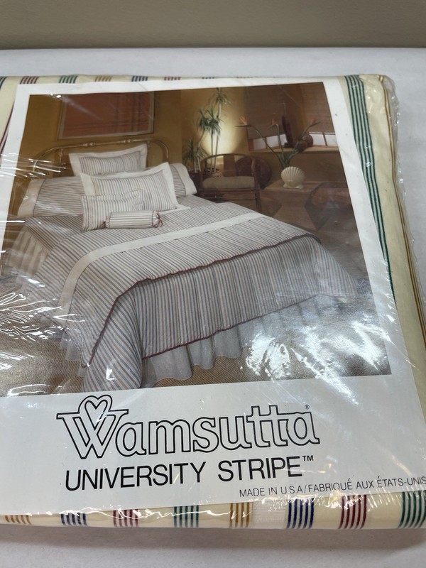 Wamsutta Supercale University Stripe Easy Care Twin Flat Sheet 100% Cotton USA gallery