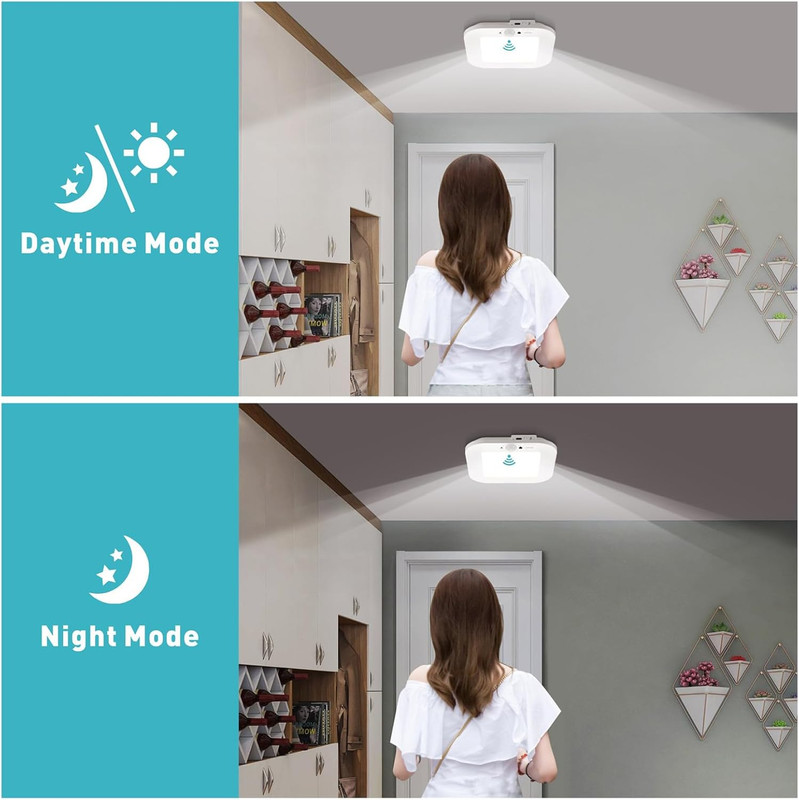 Rechargeable Motion Sensor Ceiling Light，No Wiring Battery Operated Ceiling Ligh gallery