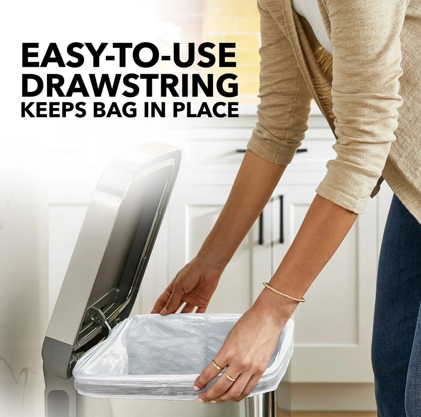 ForceFlex 13-Gallon Tall Kitchen Drawstring Trash Bags, 80 Count gallery