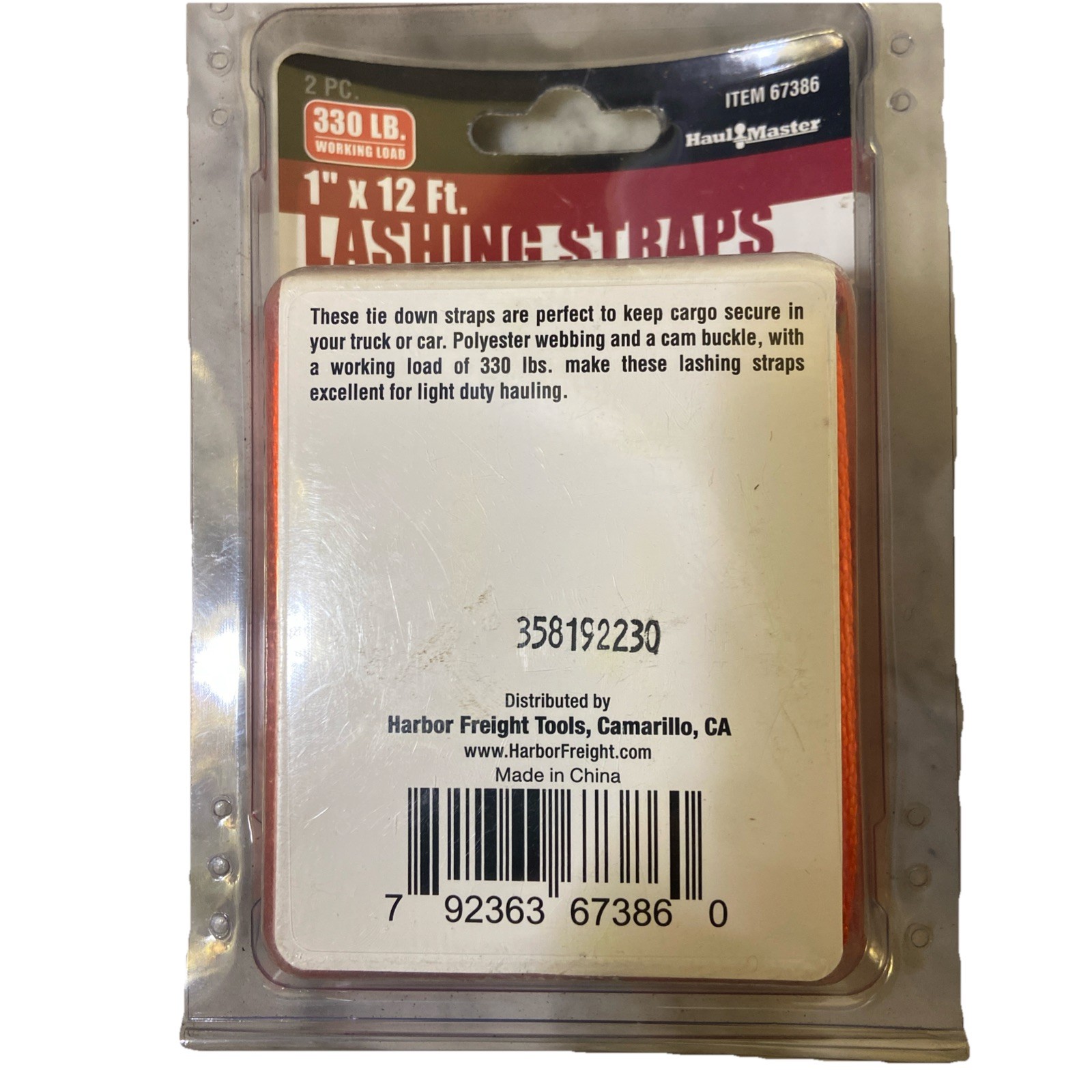 Haul-Master Straps 67386 Lashing 2 Pack 1" × 12 ft Polyester HD Cargo Tie-Down gallery