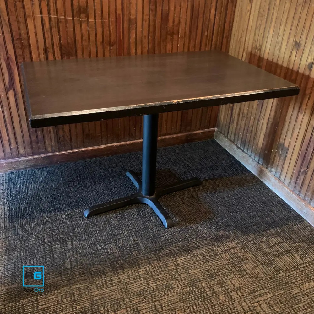 (19) 44 1/4" x 27" Rectangular Booth Table with T-Style Pedestal Base gallery