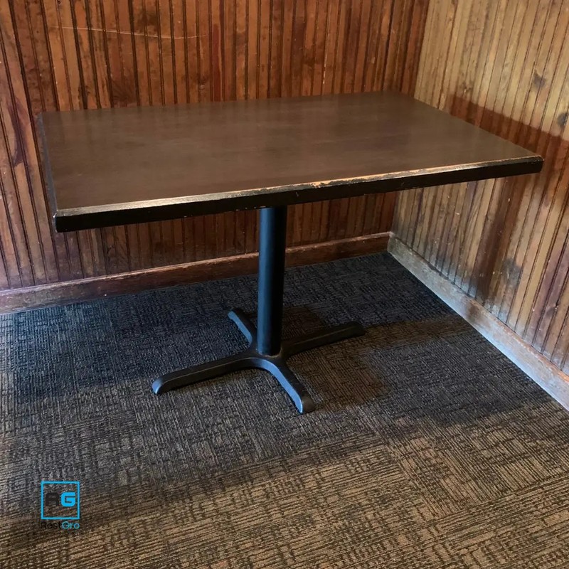 (19) 44 1/4" x 27" Rectangular Booth Table with T-Style Pedestal Base gallery