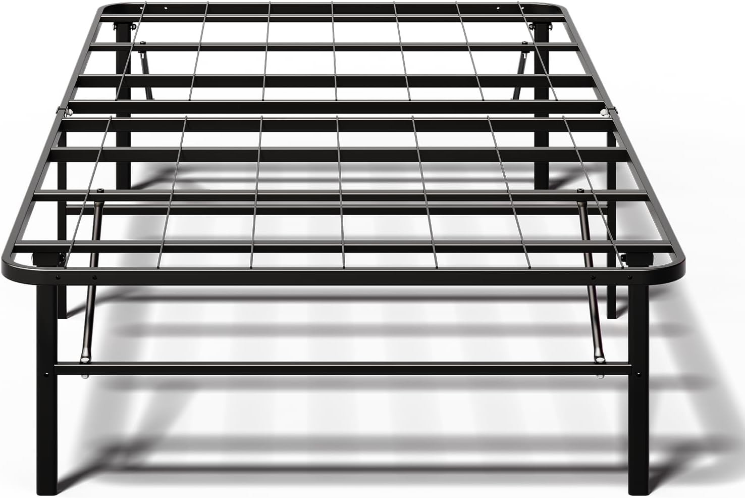 14 Inch Foldable Twin Size Bed Frame Heavy Duty Metal Platform Bed Box Spring gallery