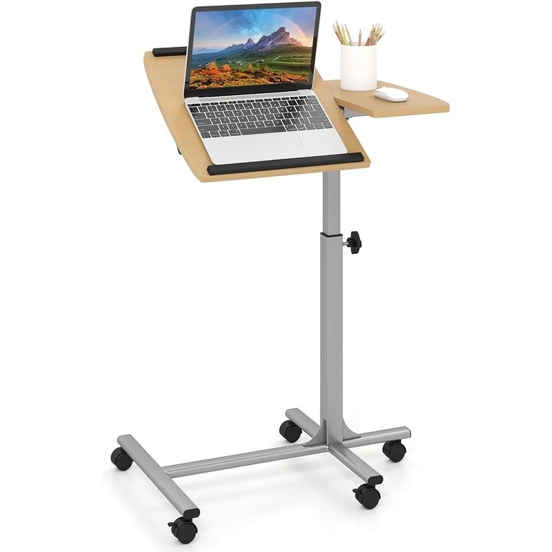 Adjustable Height Mobile Stand Desk Rolling Laptop Cart Sit to Stand Workstation gallery