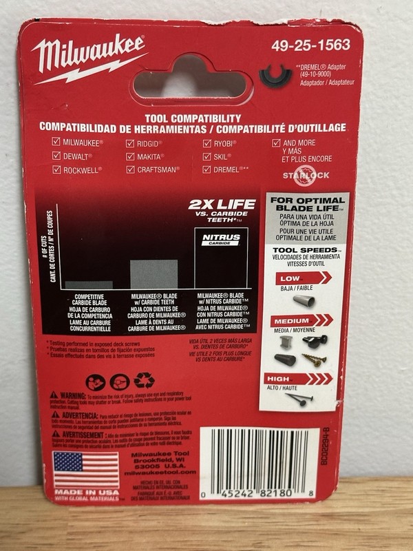 New - Milwaukee Oscillating Multi-Tool Blades 3 Pack Nitrous Carbide 49-25-1563 gallery