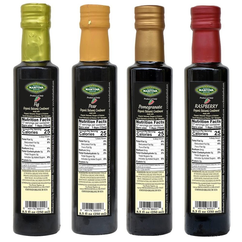 Artisanal Organic Balsamic Vinegar Gift Set - Fig, Pear, Pomegranate, Raspberry gallery