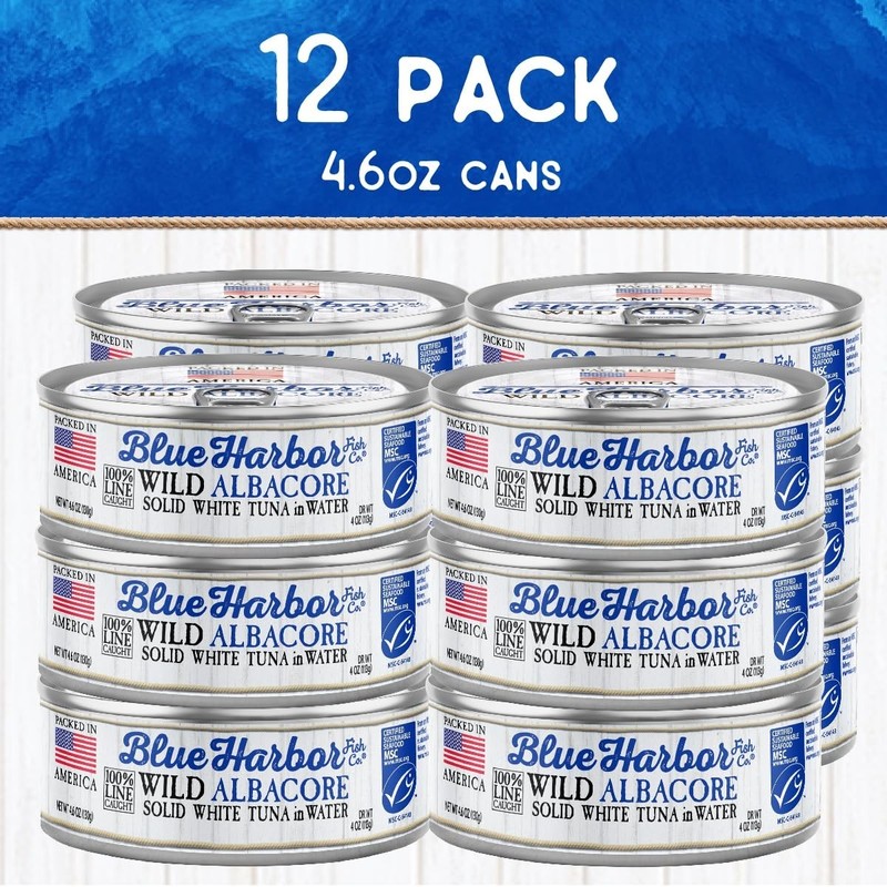 Blue Harbor Wild Albacore Solid White Tuna in Water 4.6oz 12 Pack Cans gallery
